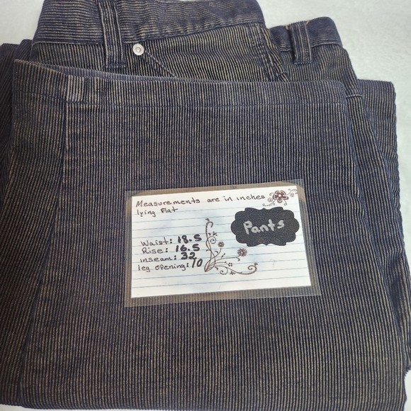 Men's Y2K No Boundaries Caurpenter Black Corduroy Baggy Jeans 38x32 - Picture 10 of 10